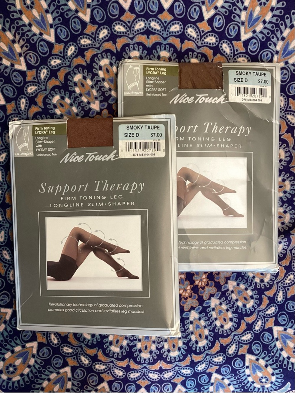 Nice Touch Support Therapy Firm Toning Hosiery - Smoky Taupe Set Of 2